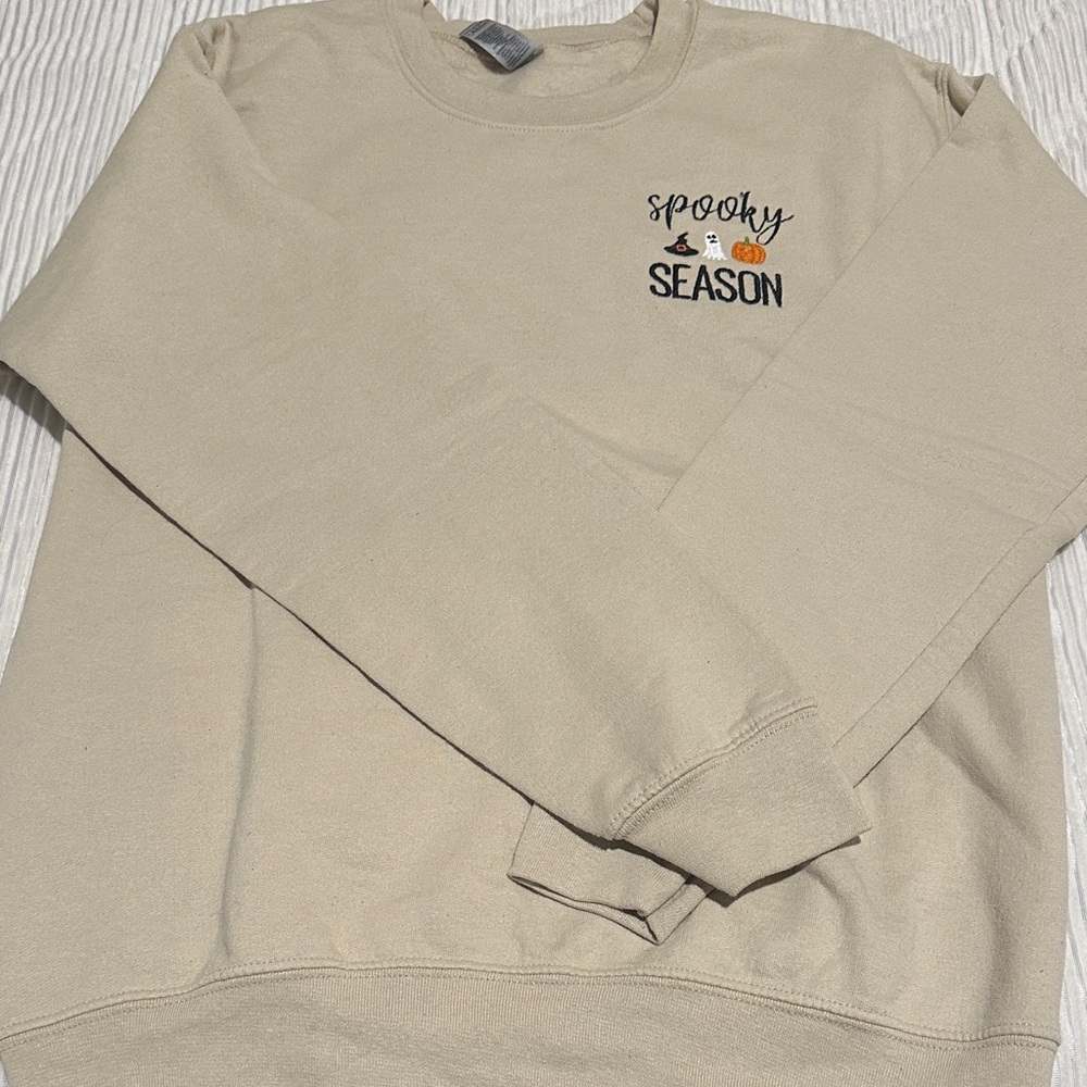 Gildan Beige Spooky Season Sweatshirt